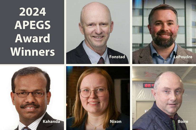 Headshots of all 5 USask recipients